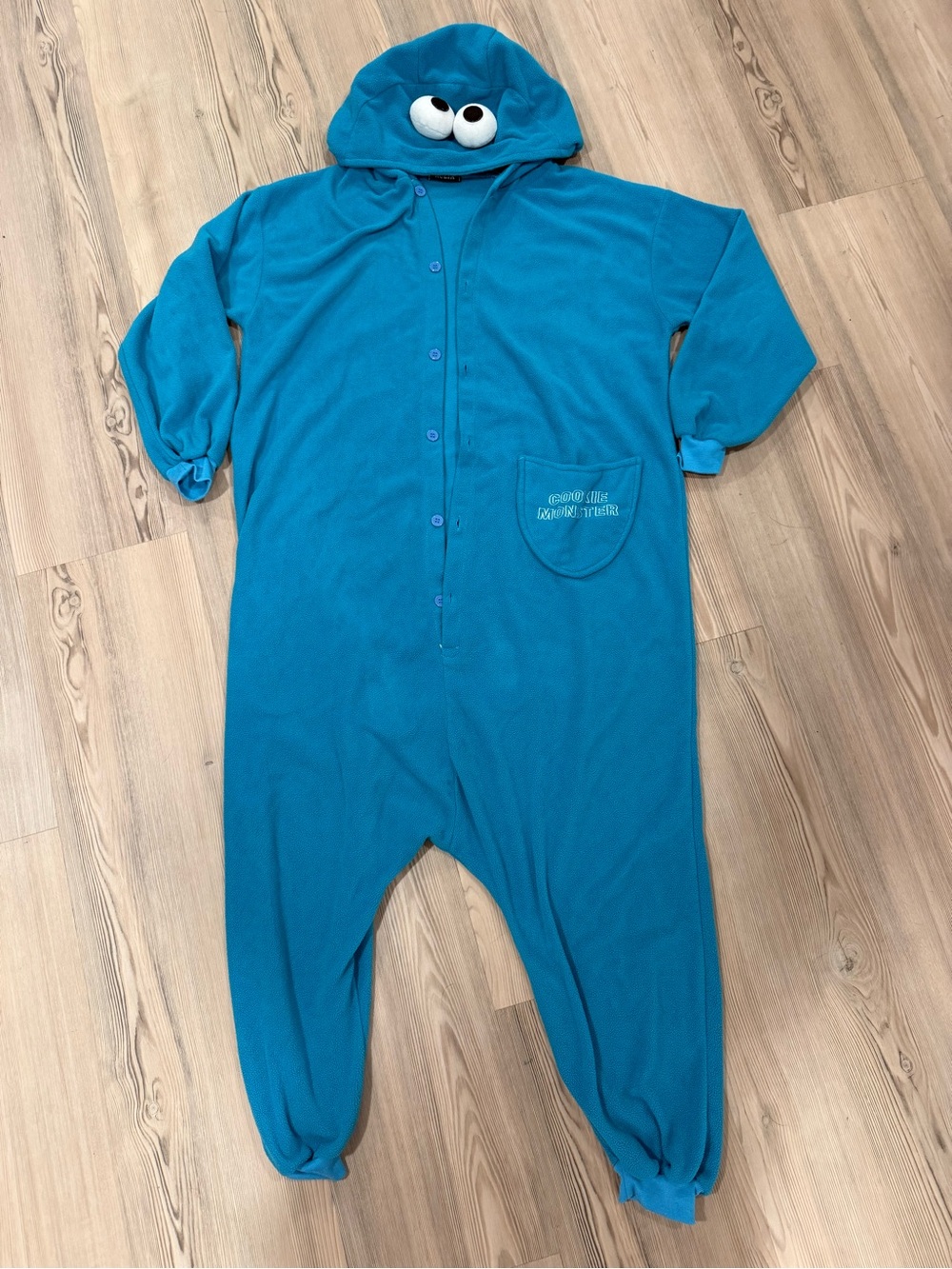 Kids Blue Hooded One-Piece Footless Pajama
